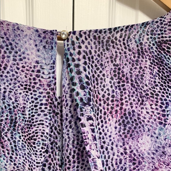 Jennifer Lopez Purple Pink Flutter Sleeve Layered Top - Picture 7 of 12